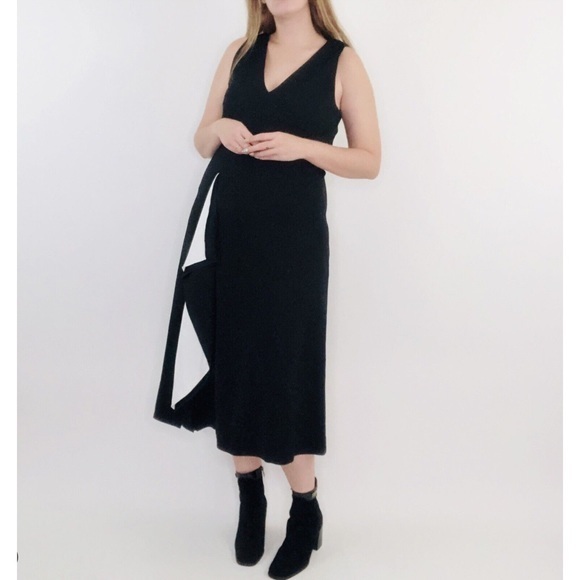 Worth Dresses & Skirts - NWT Worth New York A-Line Draped Ruffle Sleeveless Midi Dress Size 8 Grunge Goth